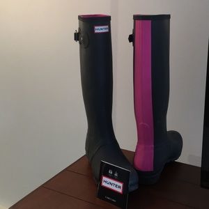 Women’s Blue and pink Hunter Boots size 10